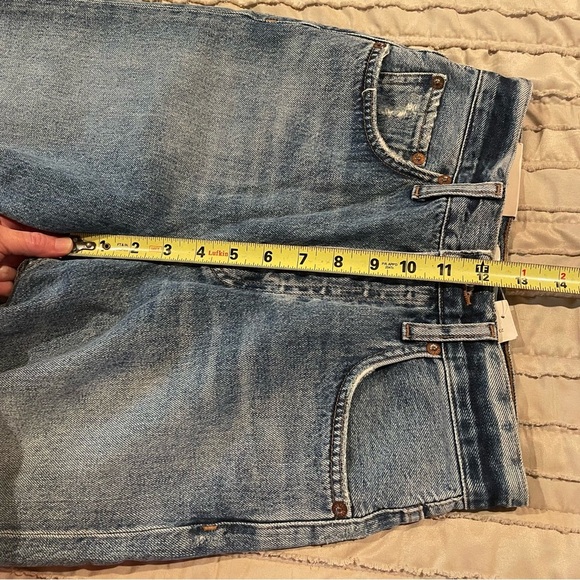 Agolde 90's Pinch Waist Denim Jean Short Marquee 23 NWT High Rise Long Inseam - Picture 9 of 10